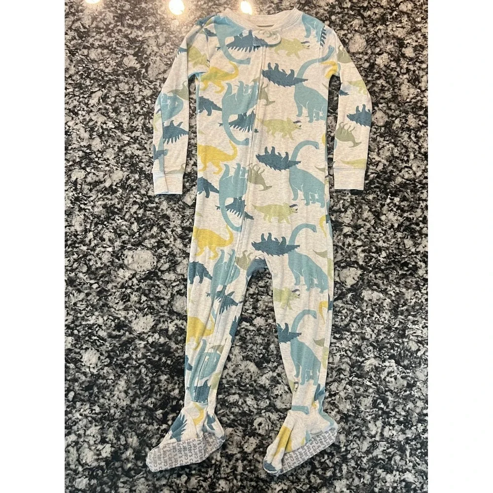 Carters Child of Mine Toddler Boys 2T Dinosaur Pajamas Blue Green Yellow (0854)